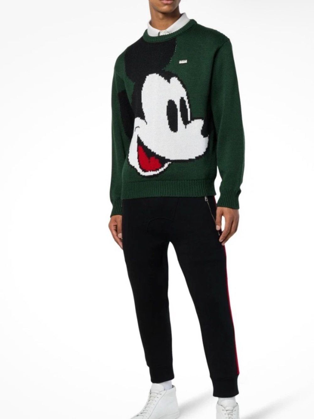 GCDS Green Mickey Graphic Crewneck Sweater -  Men